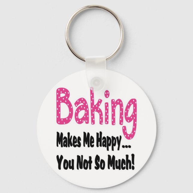 Baking Makes Me Happy Keychain (Front)