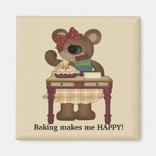 Baking makes me happy magnet