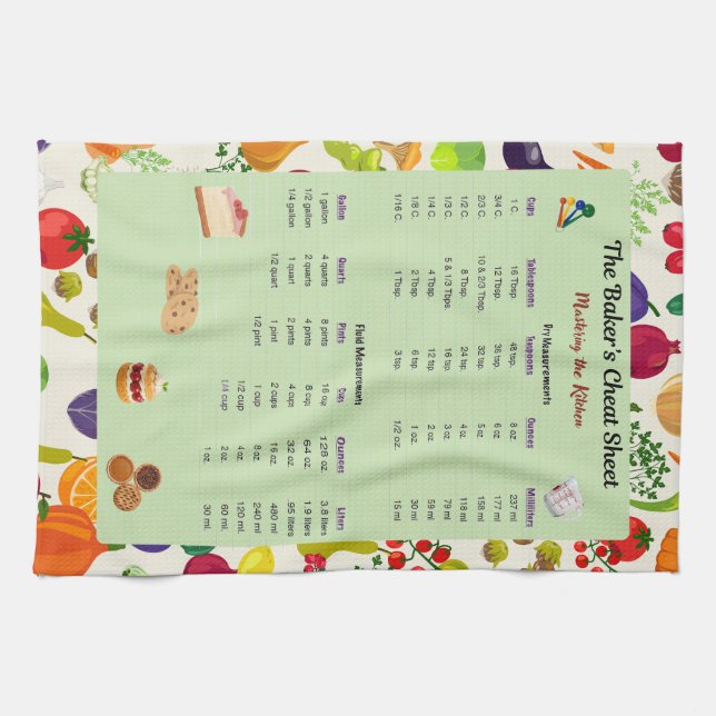  Baking Measurement Conversion Chart Kitchen Towel (Horizontal)