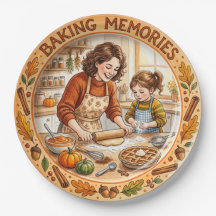 ​"Baking Memories" Thanksgiving Baking Paper Plate