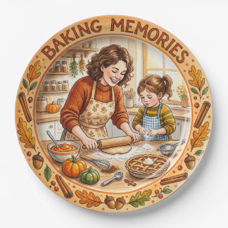 ​"Baking Memories" Thanksgiving Baking Paper Plate