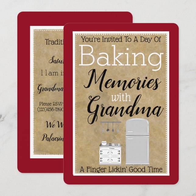 Baking Memories With Grandma Invitation (Front/Back)