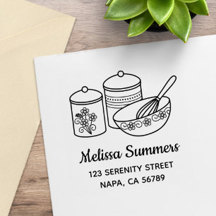 Baking - Mixing Bowl, Whisker, Canisters Address Rubber Stamp