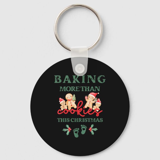Baking More Than Cookies This Christmas Pregnant M Keychain (Front)