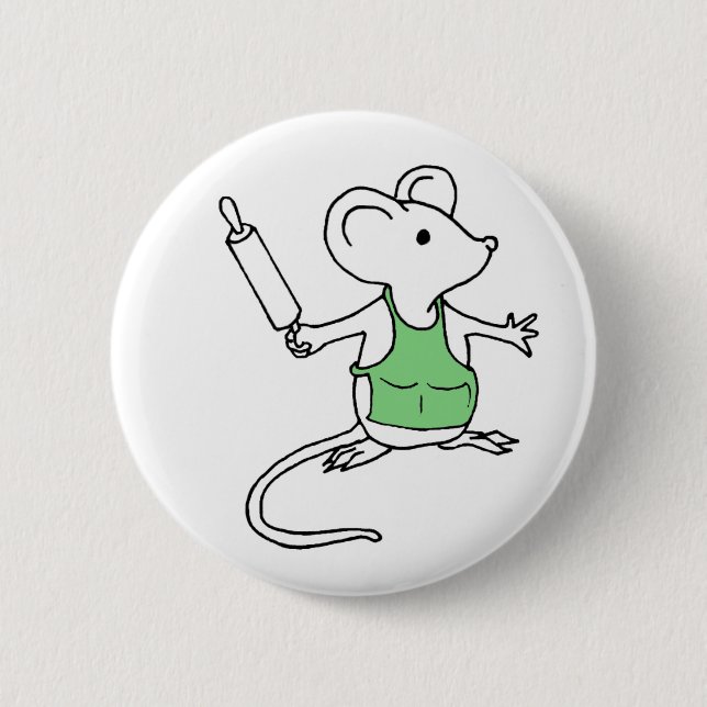 Baking Mouse Green 2 Inch Round Button (Front)
