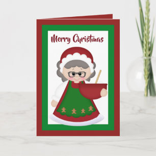 Baking Mrs. Claus add message Christmas card