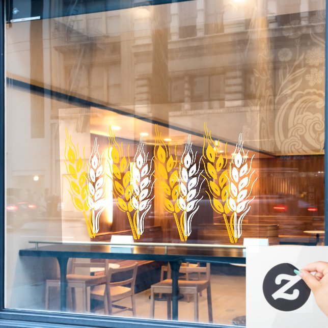 Baking or cafe business wheat ears decorative  window cling (Cafe Window)