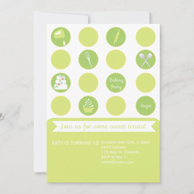 Baking Party Birthday Invitation (Front)