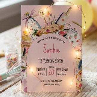 Baking party Birthday Invitation