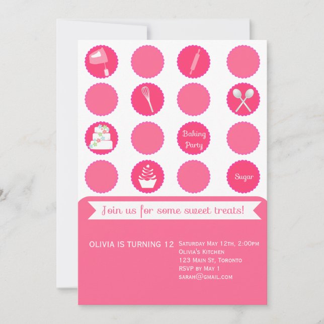 Baking Party Birthday Invitation (Front)
