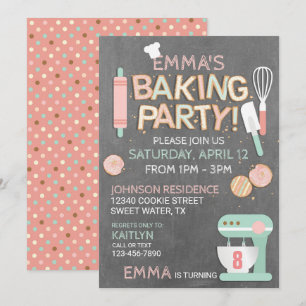 Baking Party Cookie Letters Birthday Invitation