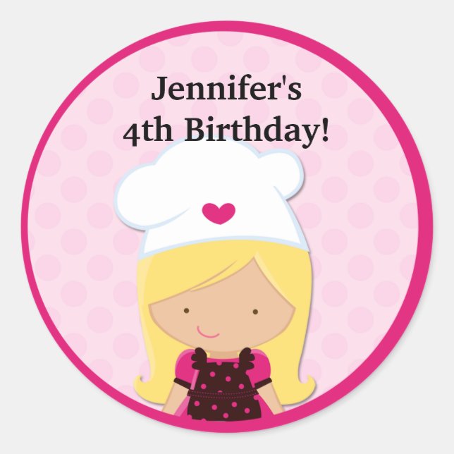 Baking Party Favour Stickers (Front)