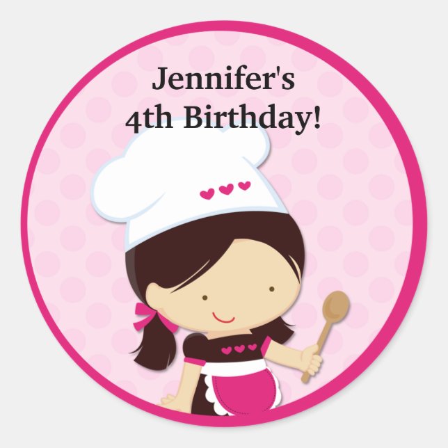 Baking Party Favour Stickers (Front)