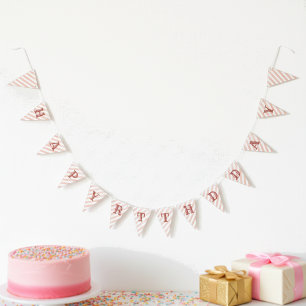 Baking Party Girls Birthday Fun Pink Bunting Flags