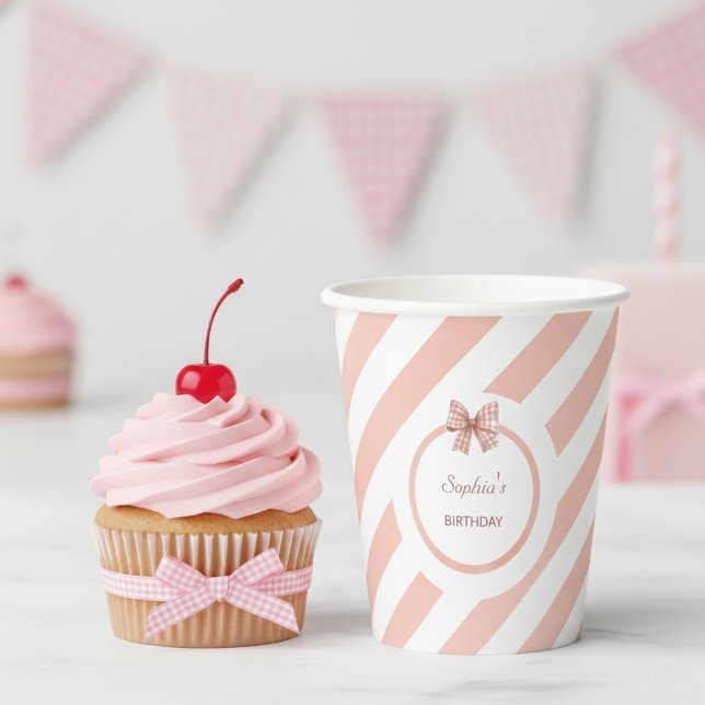 Baking Party Girls Birthday Fun Pink Paper Cups (Creator Uploaded)