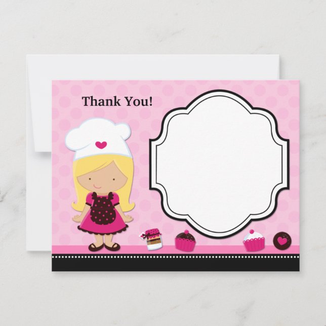 Baking Party Thank You Card (Front)
