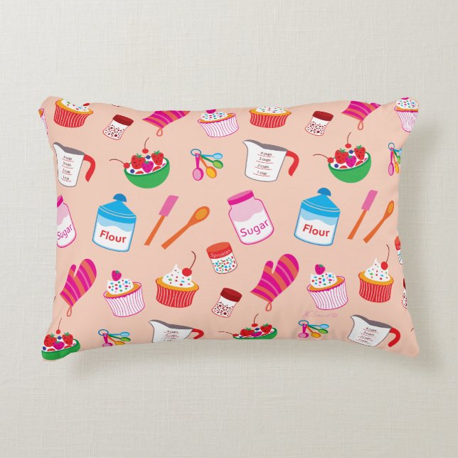 Baking Pattern Accent Pillow (Front)
