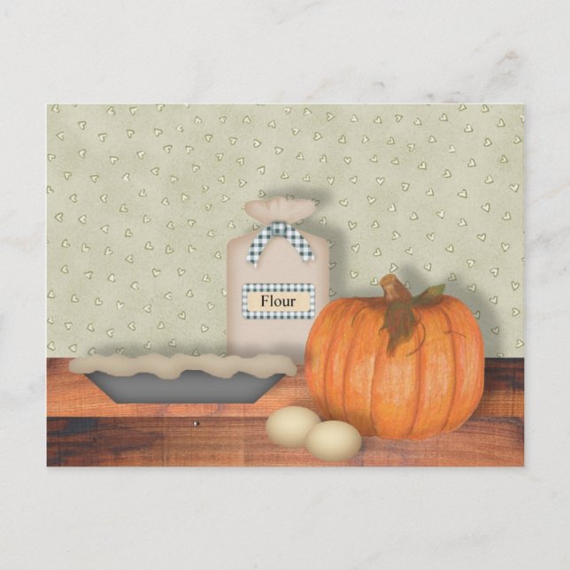 Baking Pumpkin Pie Recipe Card (Front)