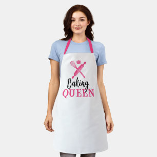 Baking Queen Cute Pink Whisk & Rolling Pin Apron