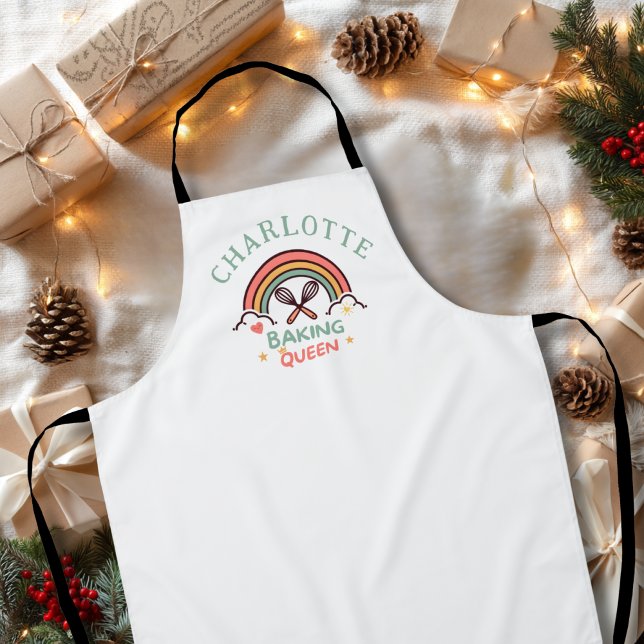 Baking Queen or King- Rainbow- Custom Apron (Baking Queen or King- Rainbow- Custom Apron)