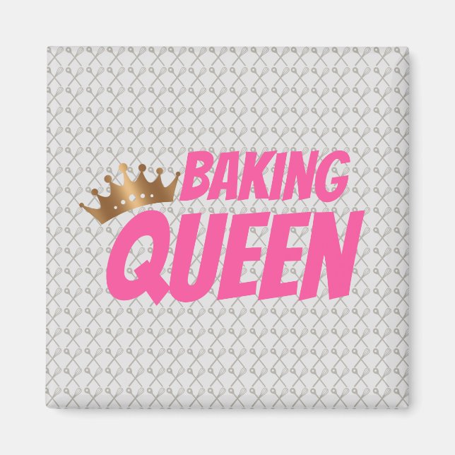 Baking Queen Pattern for Cake and Sweets Lovers Magnet (Front)