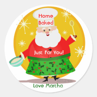 Baking Santa Christmas Custom Stickers