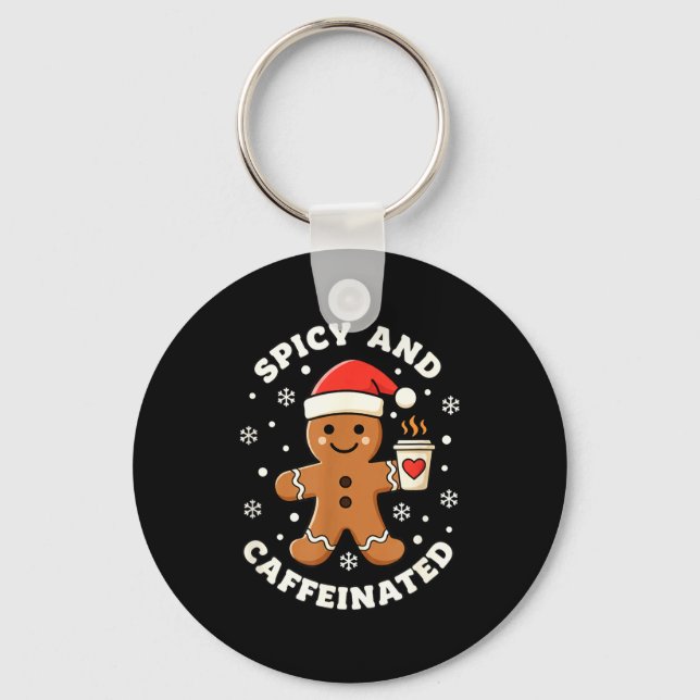 Baking Scy And Caffeinated Gingerbread Coffee Chri Keychain (Front)