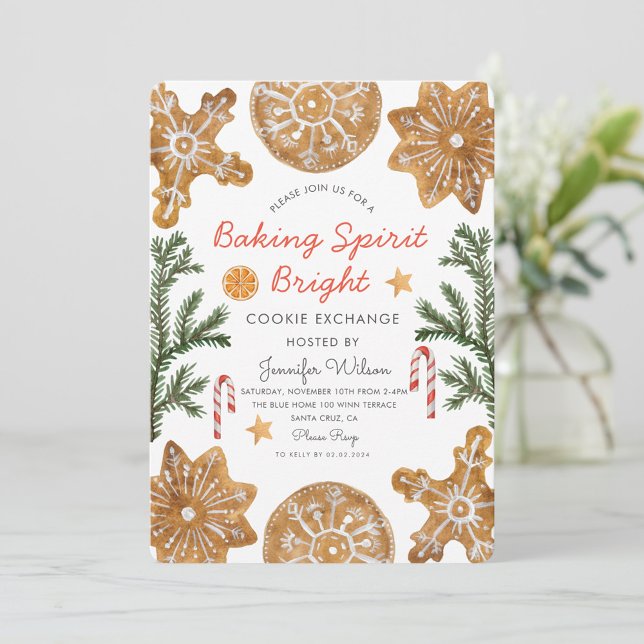 Baking Spirit Bright Cookie Exchange Party  Invitation (Creator Uploaded)