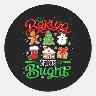 Baking Spirit Bright Doughnut Christmas Tree Xmas Classic Round Sticker