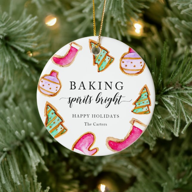 Baking Spirits Bright Baking Party Simple  Ceramic Ornament (Tree)