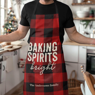 Baking Spirits Bright Buffalo Plaid Christmas Apron