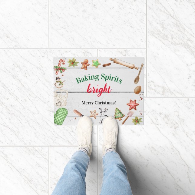 Baking Spirits Bright Christmas Doormat (Indoor)