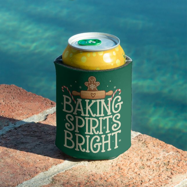 Baking Spirits Bright Christmas Funny Xmas Baker Can Cooler (In Situ Pool)