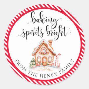 Baking Spirits Bright Christmas Gift Tag Stickers