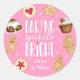 Baking Spirits Bright Christmas Holiday Baking Classic Round Sticker