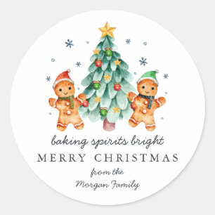 Baking Spirits Bright   Christmas Holiday Classic  Round Sticker