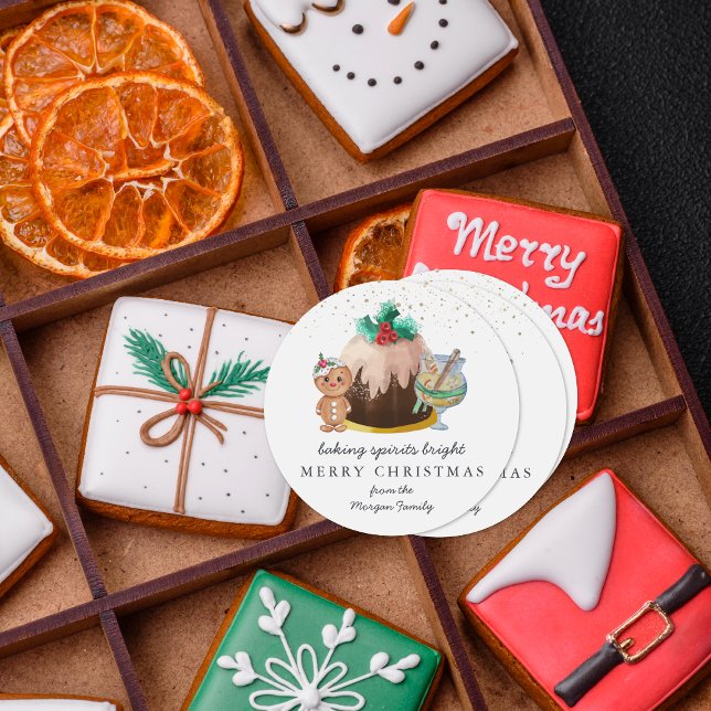Baking Spirits Bright | Christmas Holiday Classic Round Sticker (Creator Uploaded)
