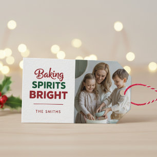 Baking Spirits Bright Christmas Photo Gift Tag