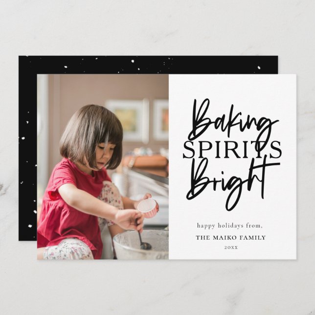 Baking Spirits Bright Christmas Photo Holiday Card (Front/Back)