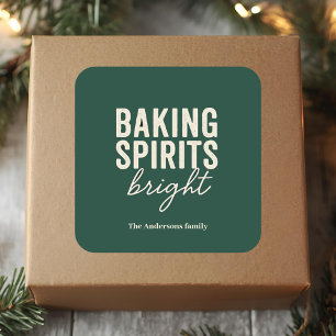 “Baking Spirits Bright Christmas Square Sticker