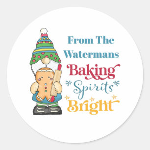 Baking Spirits Bright Cookie Christmas Holiday Classic Round Sticker
