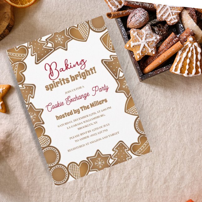 Baking Spirits Bright Cookie Exchange Christmas Invitation (Creator Uploaded)