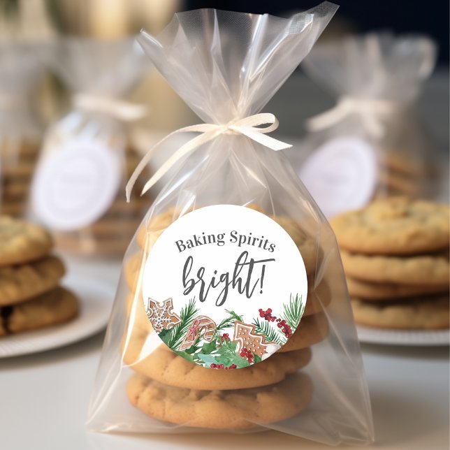 Baking Spirits Bright Cookie Exchange Classic Round Sticker (Creator Uploaded)