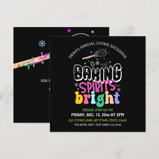 Baking Spirits Bright Cookie Exchange Flat Card (Front/Back)