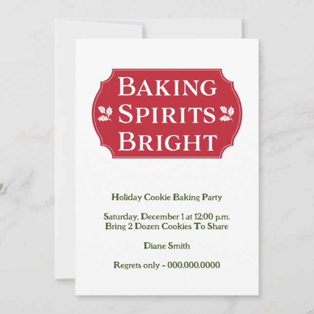Baking Spirits Bright Cookie Holiday Card (Front)