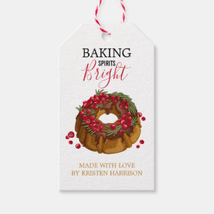 Baking Spirits Bright Cute Holiday Cake Art Gift Tags
