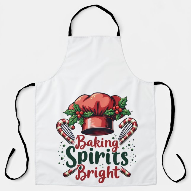 Baking Spirits Bright Funny Baking Chef Baker   Apron (Front)