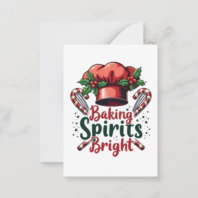 Baking Spirits Bright Funny Baking Chef Baker   Card (Front)