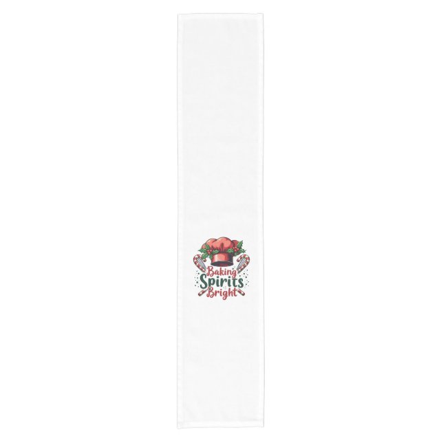 Baking Spirits Bright Funny Baking Chef Baker   Short Table Runner (Front)
