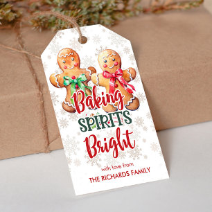 Baking Spirits Bright Gingerbread Cookies Favour Gift Tags